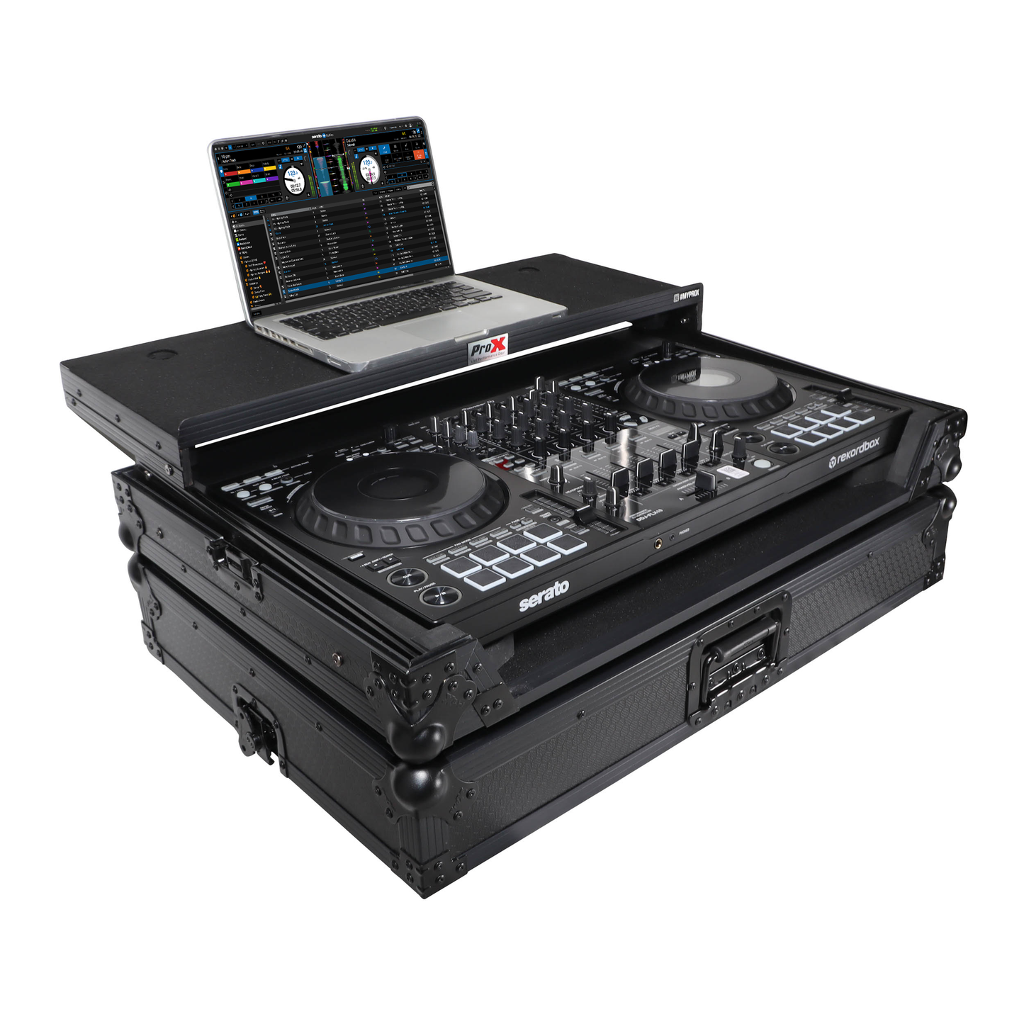 ProX Flight Style Road Case Black Finish Slim Case for Pioneer DDJ-FLX10 or DDJ-GRV6