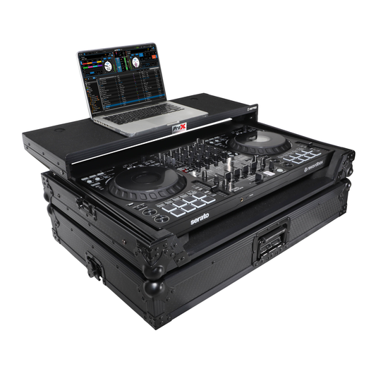 ProX Flight Style Road Case Black Finish Slim Case for Pioneer DDJ-FLX10 or DDJ-GRV6