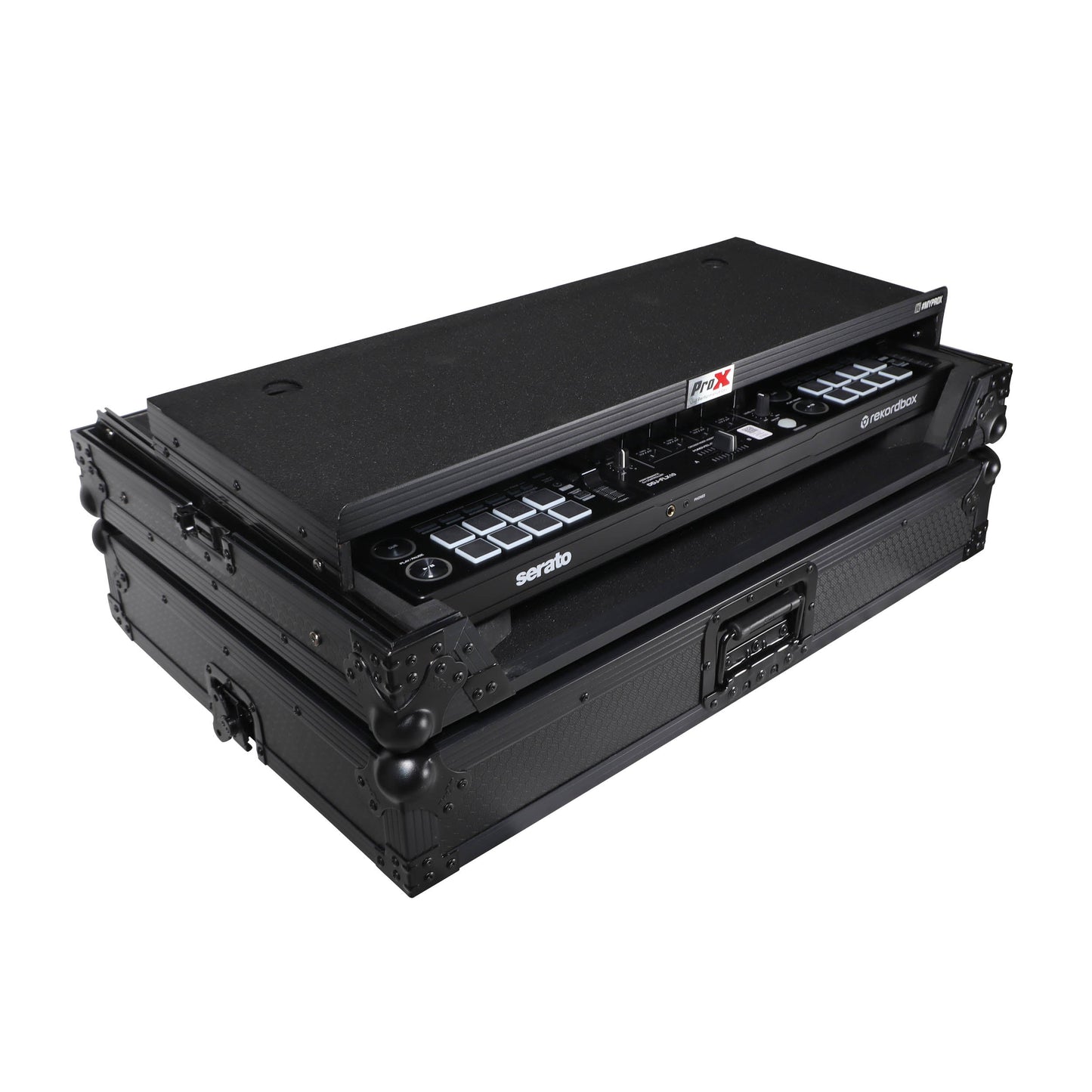 ProX Flight Style Road Case Black Finish Slim Case for Pioneer DDJ-FLX10 or DDJ-GRV6