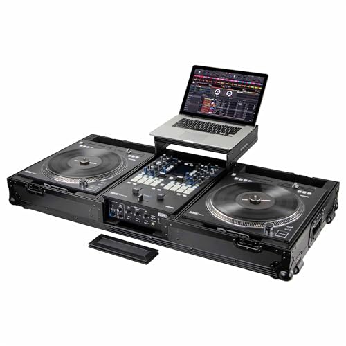 Odyssey DJ Battle Coffin for Rane Twelve and Seventy-Two with Glide Platform (Black Label, All Black)