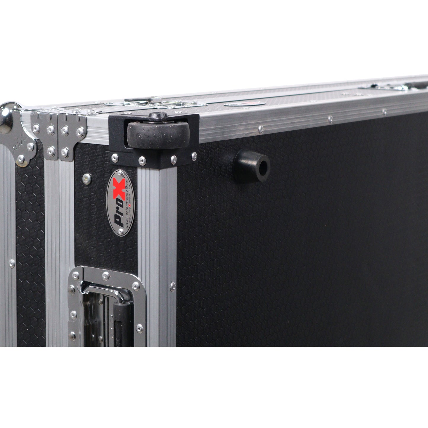 ProX DJ Coffin Flight Case for (2) 1200 Style Turntables 10-inch 12-inch Mixers with Sliding Laptop Shelf and Wheels