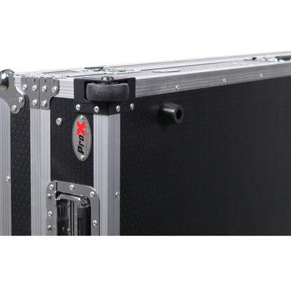 ProX DJ Coffin Flight Case for (2) 1200 Style Turntables 10-inch 12-inch Mixers with Sliding Laptop Shelf and Wheels