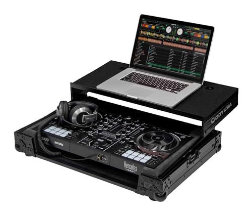 Odyssey Black Label Flight Case with Laptop Platform for Hercules Inpulse 500 & Pioneer DDJ-SR2