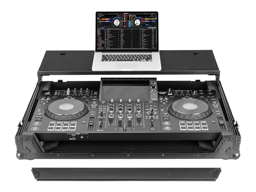 Odyssey Black Label Flight Case for AlphaTheta XDJ-AZ with Glide-Style Platform and Roller Wheels (All Black)