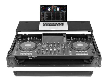 Odyssey Black Label Flight Case for AlphaTheta XDJ-AZ with Glide-Style Platform and Roller Wheels (All Black)