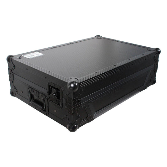 ProX XS-DDJ800 WLTBL Flight Case with 1 RU Rackspace and Wheels for Pioneer DJ DDJ-800 (Black on Black)