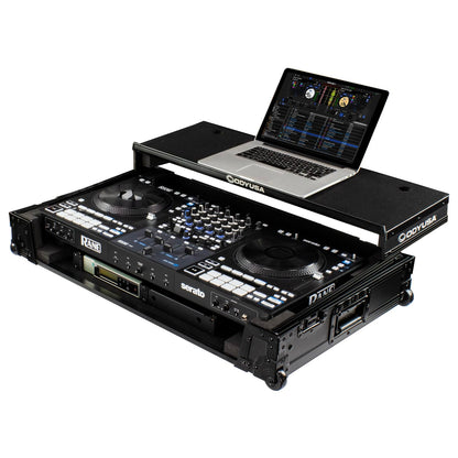 RANE FOUR Black Label 1U Flight Case with Glide Style Laptop Platform and Wheels