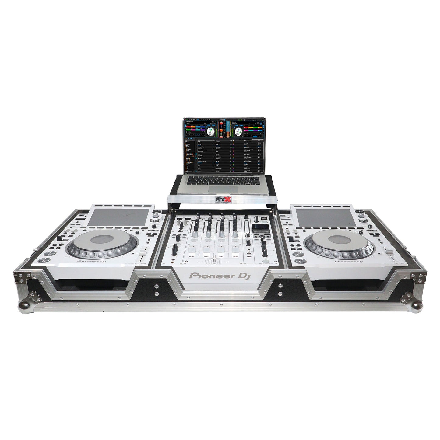 ProX XS-CDM3000WLT DJ Coffin Flight Case for Pioneer Mixer DJM-900NXS2 and 2x CDJ-3000 with Wheels and Laptop Shelf