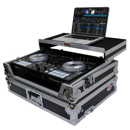 ProX Flight Case for Pioneer DDJ-SR2 Controller with Laptop Shelf and LED Kit (Silver-on-Black) (Open Box)