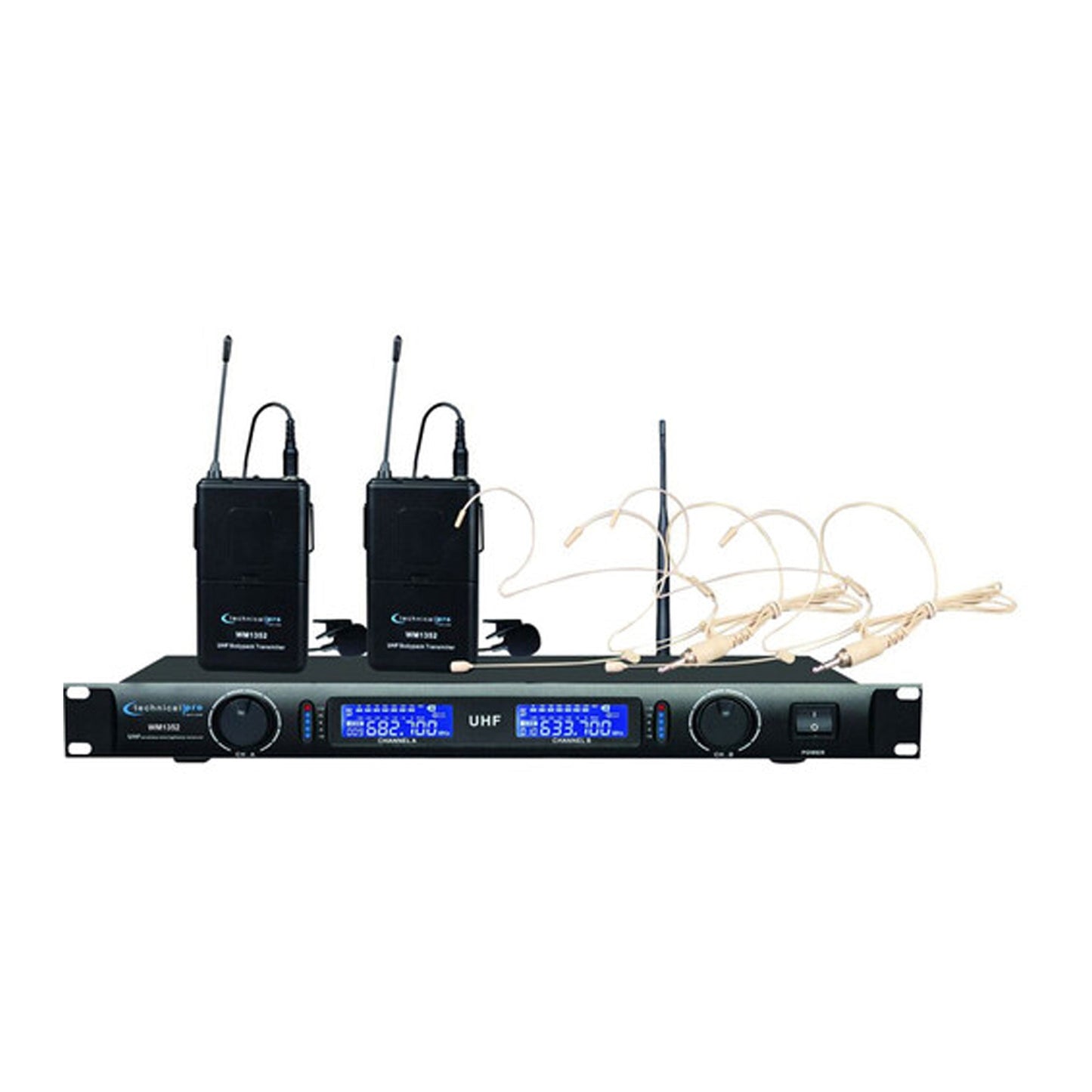 Technical Pro WM1352 2-Person Wireless Combo Microphone System (UHF: 509.8 to 556.5 MHz) (Open Box)