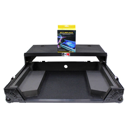 ProX Flight Case for Pioneer DDJ-SR2 Controller with Laptop Shelf and LED Kit (Black-on-Black) (Open Box)