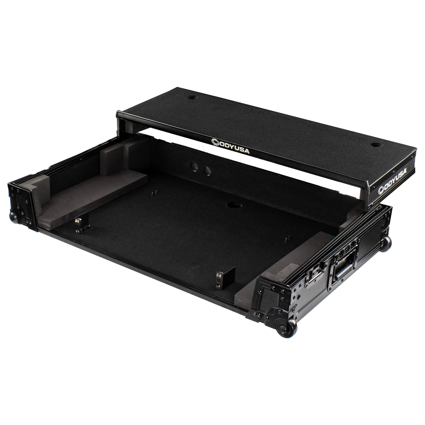 RANE FOUR Black Label 1U Flight Case with Glide Style Laptop Platform and Wheels (Open Box)