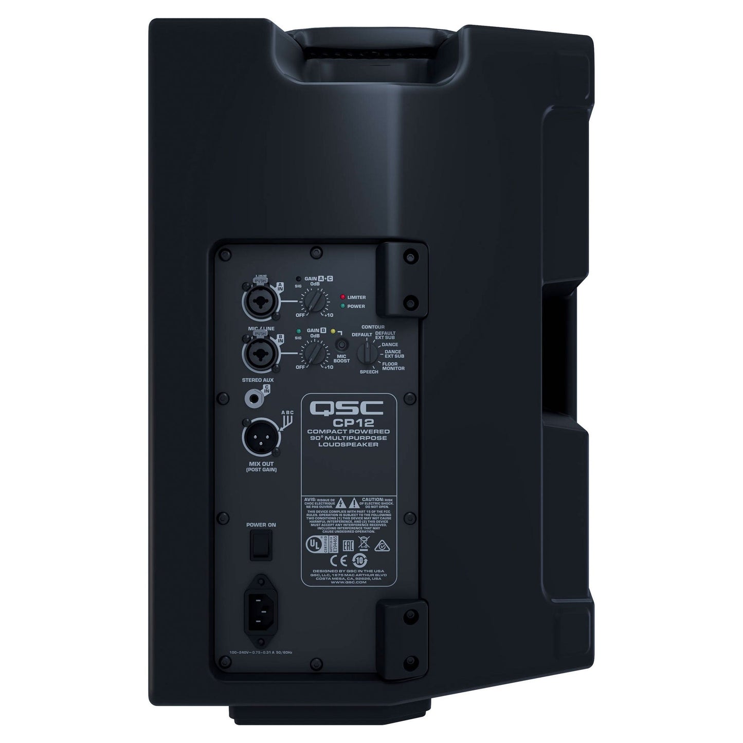 QSC CP12 Two-Way 12" 1000W Compact Powered Loudspeaker with DSP (Open Box)