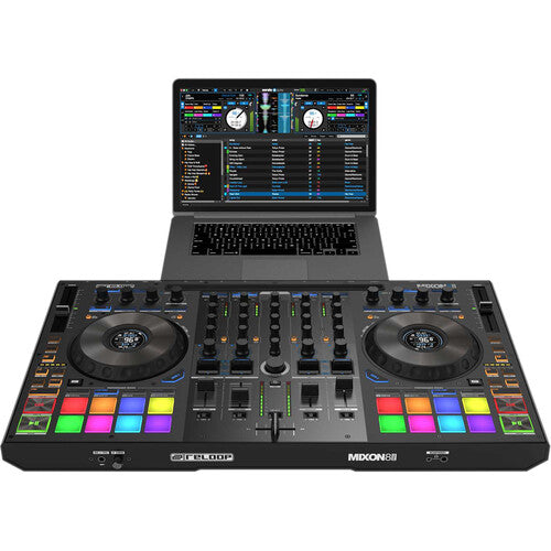 Reloop Mixon 8 Pro 4-Channel Professional Hybrid DJ Controller, Black (Open Box)