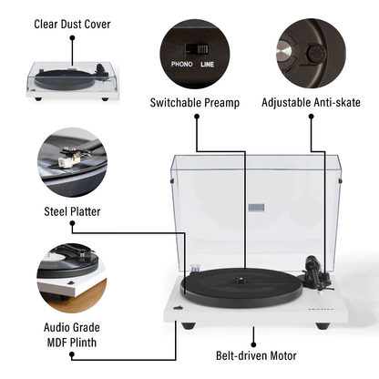 Crosley BALLANTINE'S X RZA C6 Record Player, White (Open Box)