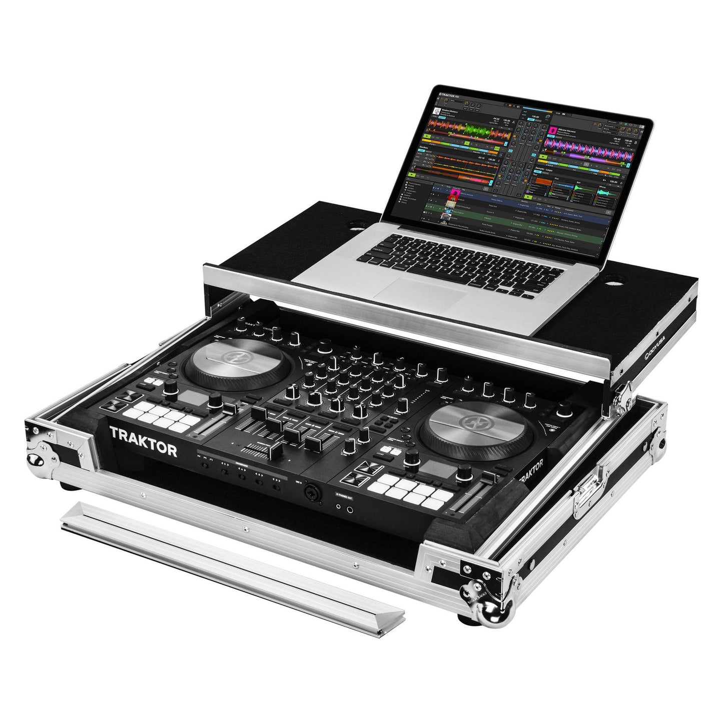 Odyssey Flight-Zone Native Instruments Traktor Kontrol S4 MK3 Flight Case with Glide Platform (Silver/Black)