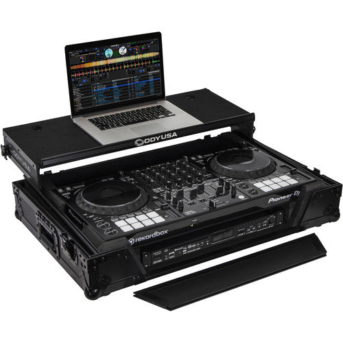 Odyssey Black Label Glide Style Case with 1 RU Bottom Rack for Pioneer DDJ-1000 (Black)