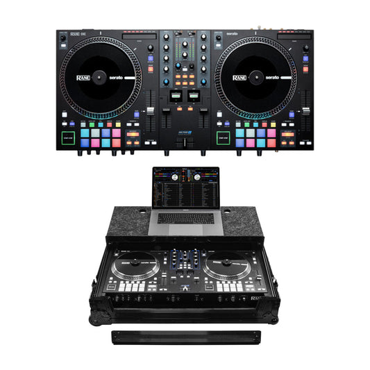 Rane DJ One + Odyssey Rane One Flight Case in Black with Patented Glide Platform and Corner Wheels