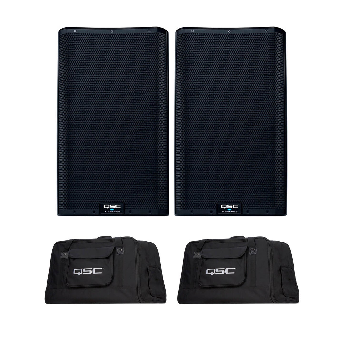 QSC K12.2 Two-Way 12" 2000W Powered Portable PA Speaker with Integrated Speaker Processor (Pair)