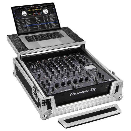 Odyssey Flight Zone Glide Style Flight Case for Pioneer DJM-V10 Mixer (Silver on Black)