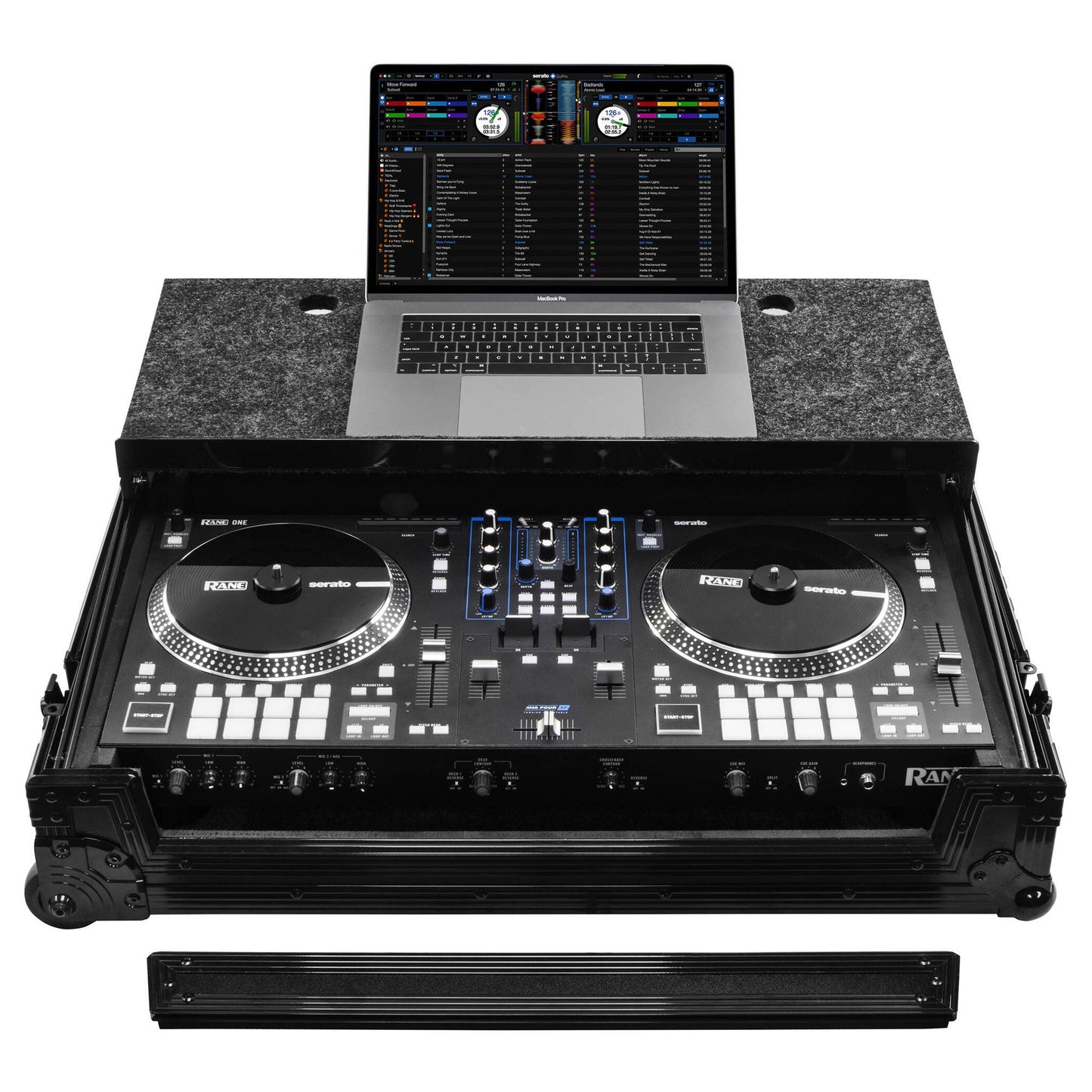 Odyssey Rane One Flight Case in Black with Patented Glide Platform and Corner Wheels (Open Box)