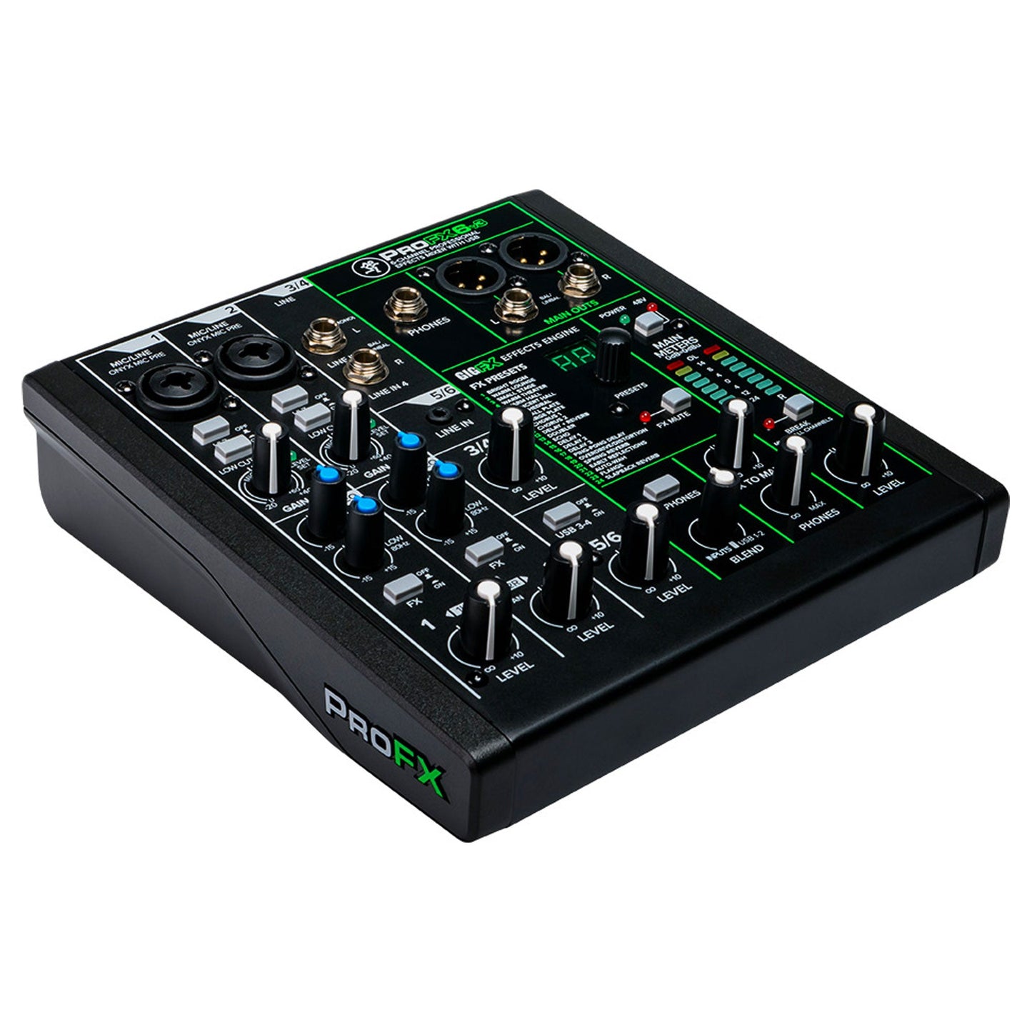 Mackie ProFXv3 Series, 6-Channel Professional Effects Mixer with USB, Onyx Mic Preamps and GigFX effects engine - Unpowered (ProFX6v3)