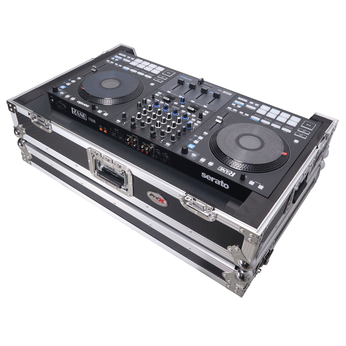 ProX XS-RANEFOURW ATA Flight Style Road Case for RANE Four DJ Controller with 1U Rack Space and Wheels (Open Box)