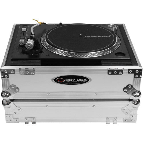 Technics SL-1200MK7 + Odyssey FZ1200WT Turntable Flight Case White