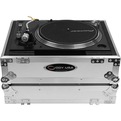 Technics SL-1200MK7 + Odyssey FZ1200WT Turntable Flight Case White
