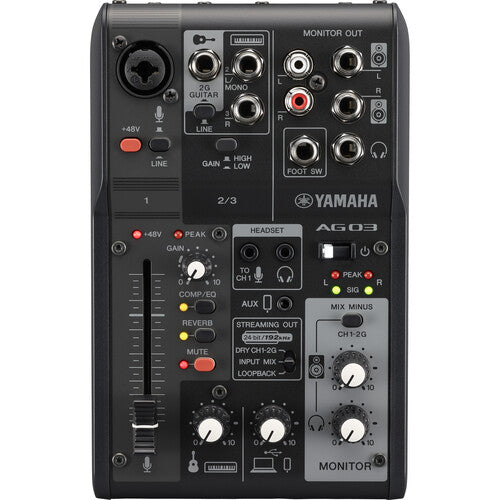 Yamaha AG03MK2 3-Channel Mixer & USB Audio Interface (Black) (Open Box)
