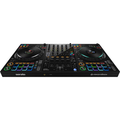 Pioneer DJ DDJ-FLX10 + Odyssey 810GSFLX101UM2 I-Board 1U Flight Case with Glide Style Laptop Platform and Wheels