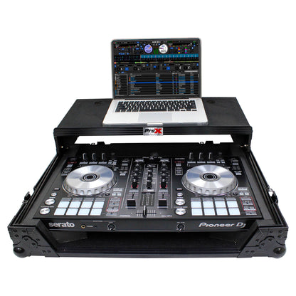 ProX Flight Case for Pioneer DDJ-SR2 Controller with Laptop Shelf and LED Kit (Black-on-Black) (Open Box)