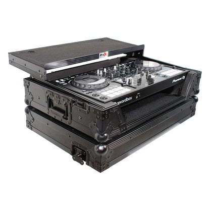 ProX XS-DDJ800 WLTBL Flight Case with 1 RU Rackspace and Wheels for Pioneer DJ DDJ-800 (Black on Black)
