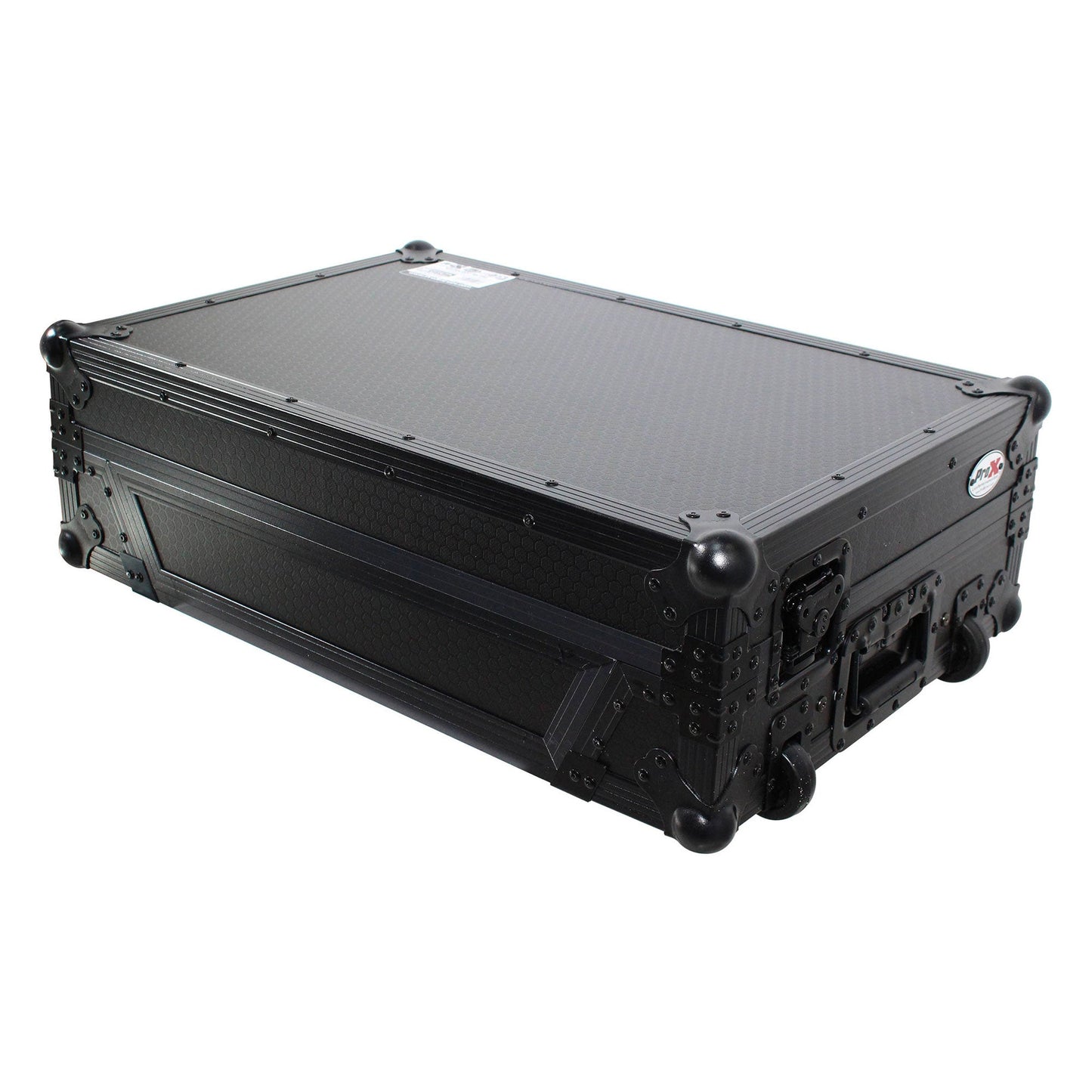 ProX XS-DDJ800 WLTBL Flight Case with 1 RU Rackspace and Wheels for Pioneer DJ DDJ-800 (Black on Black)