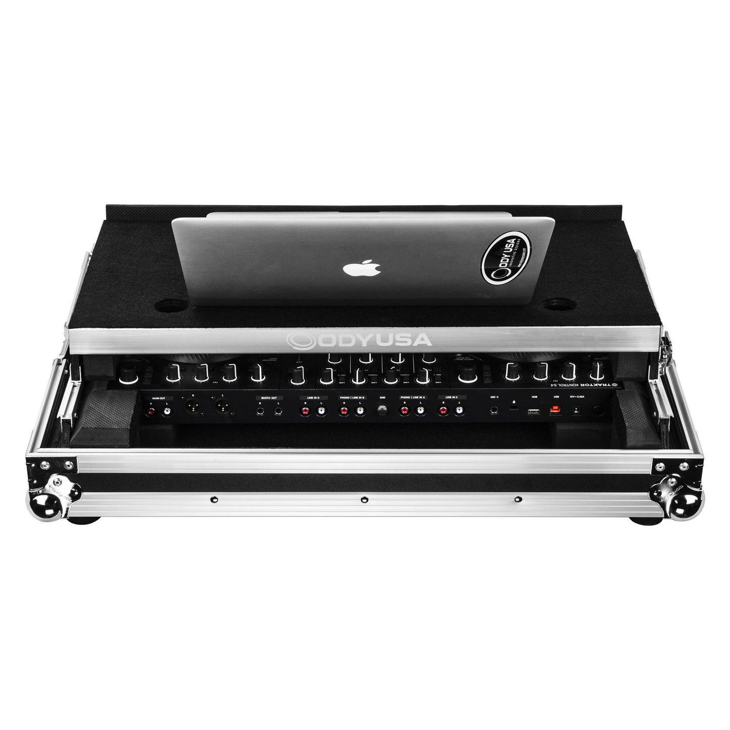 Odyssey Flight-Zone Native Instruments Traktor Kontrol S4 MK3 Flight Case with Glide Platform (Silver/Black)