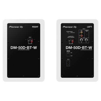 Pioneer DJ DM-50D-BT-W 5-inch Desktop Active Monitor Speaker Pair with Bluetooth - White