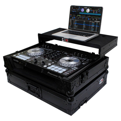 ProX Flight Case for Pioneer DDJ-SR2 Controller with Laptop Shelf and LED Kit (Black-on-Black) (Open Box)