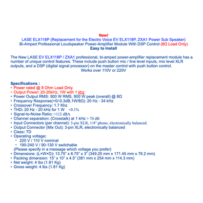 LASE Replacement EV ElectroVoice Amplifier Modules