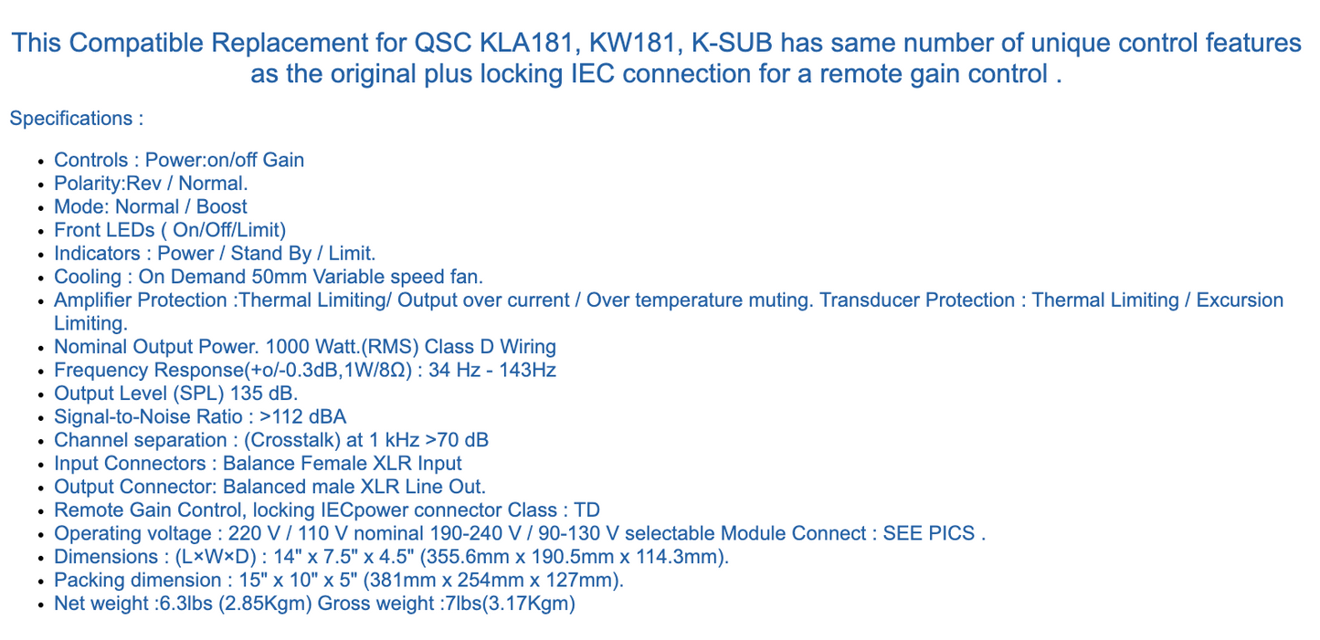 LASE QSC Amplifier Modules