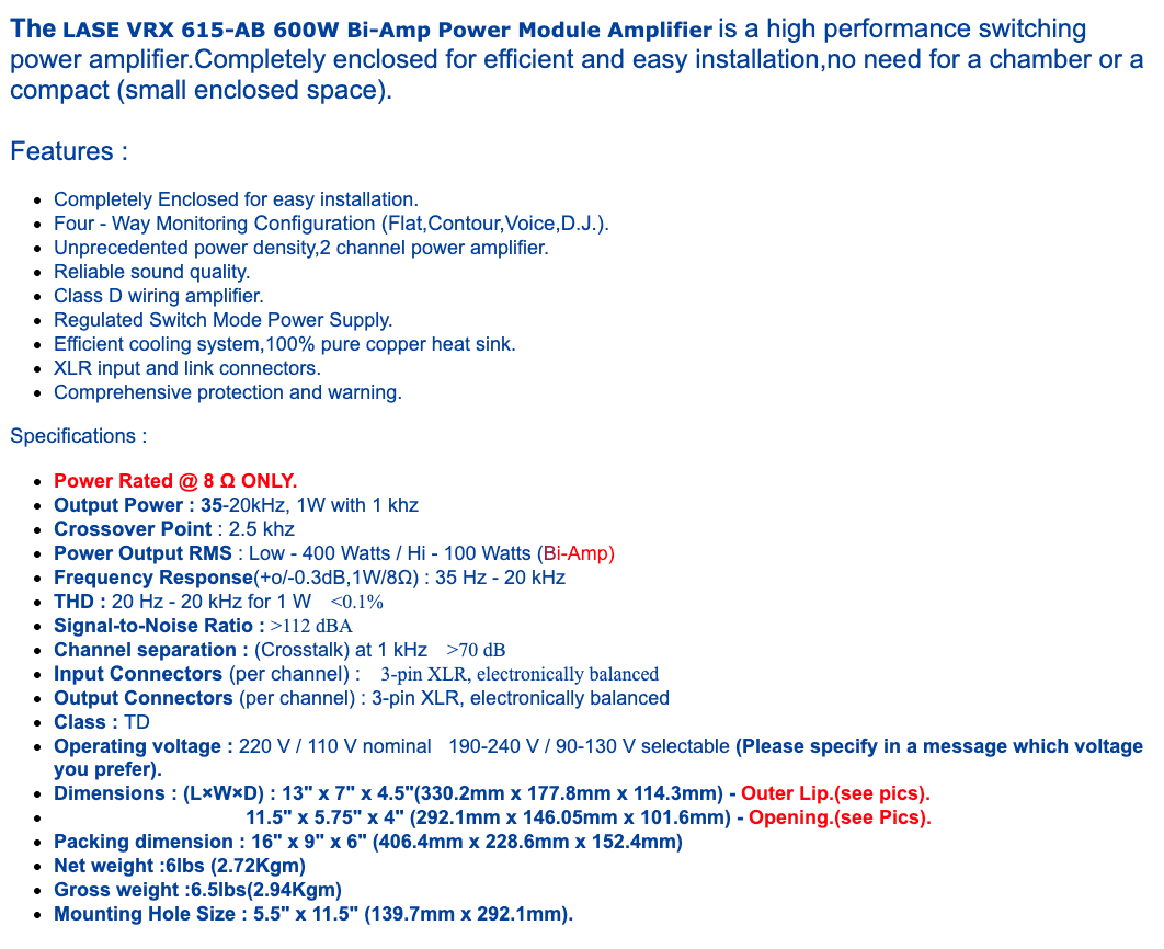LASE Replacement Amplifier Modules