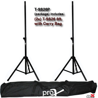 ProX 8' (96") All Metal Speaker Stand Set of 2 W/Carrying Case