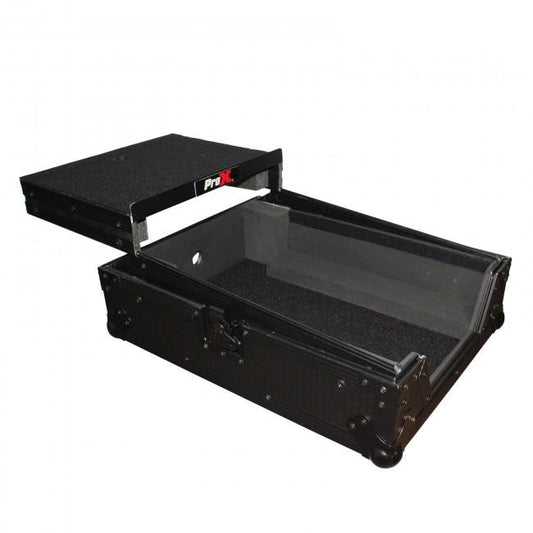 Pro X - Mixer ATA Flight Case for Large Format 12" Universal DJ Mixer W/ Laptop Shelf