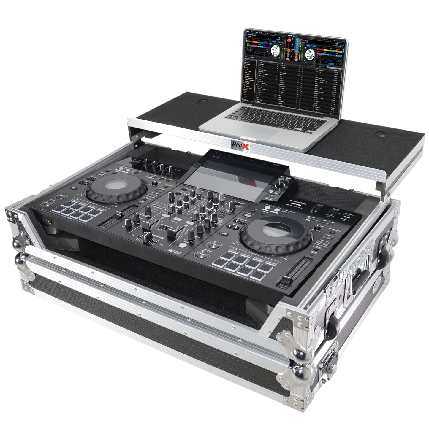 Prox Flight Case for Pioneer XDJ-RX/3 RX/2 Case w/ Sliding Laptop Shelf and Wheels