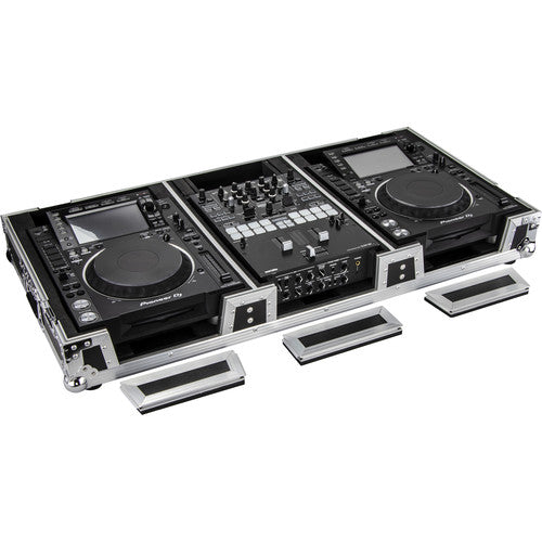 Odyssey Coffin Coffin Flight Case for 10" DJ Mixer and Two Large-Format Media Players (Black & Silver)