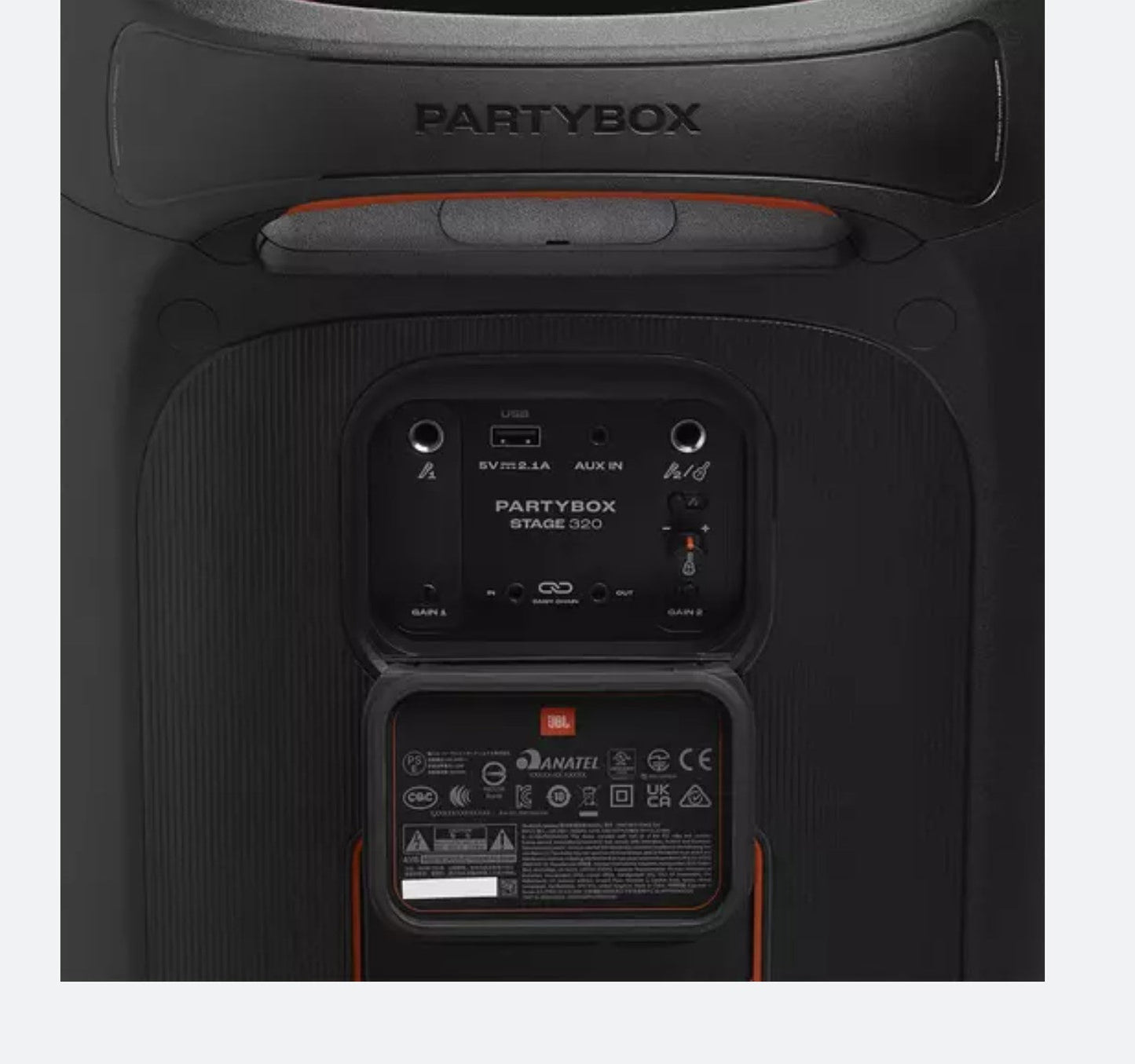 JBL Partybox Stage 320 Portable Party Speaker with Wheels - Black