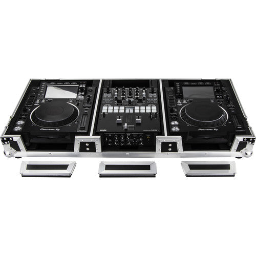 Odyssey Coffin Coffin Flight Case for 10" DJ Mixer and Two Large-Format Media Players (Black & Silver)