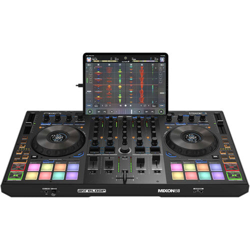 Reloop Mixon 8 Pro 4-Channel Professional Hybrid DJ Controller, Black (Open Box)