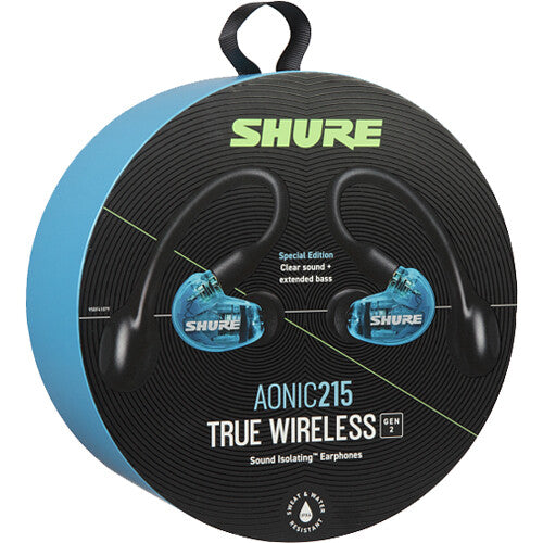 Shure AONIC 215 Gen 2 Bluetooth True Wireless In-Ear Headphones (Blue)