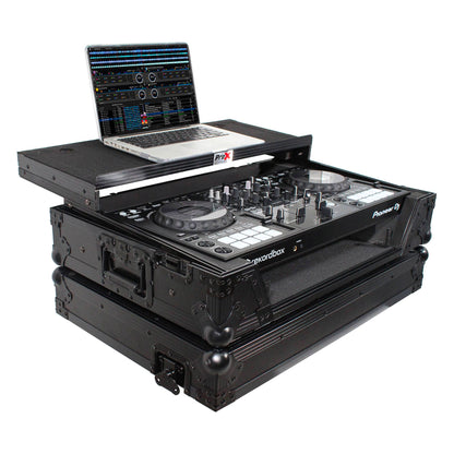 ProX XS-DDJ800 WLTBL Flight Case with 1 RU Rackspace and Wheels for Pioneer DJ DDJ-800 (Black on Black)