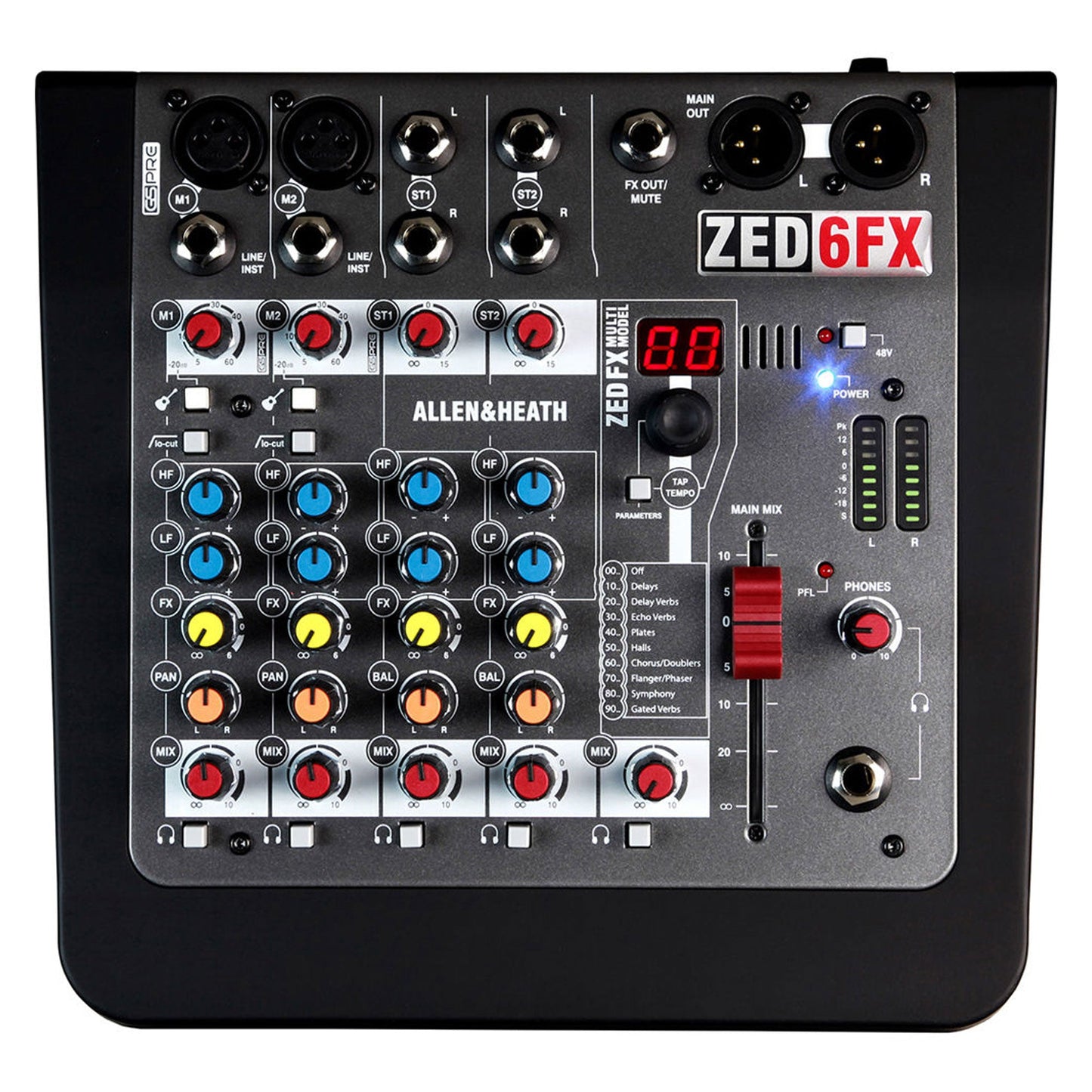 Allen & Heath ZED-6FX Compact 6 input analog mixer with FX (Open Box)